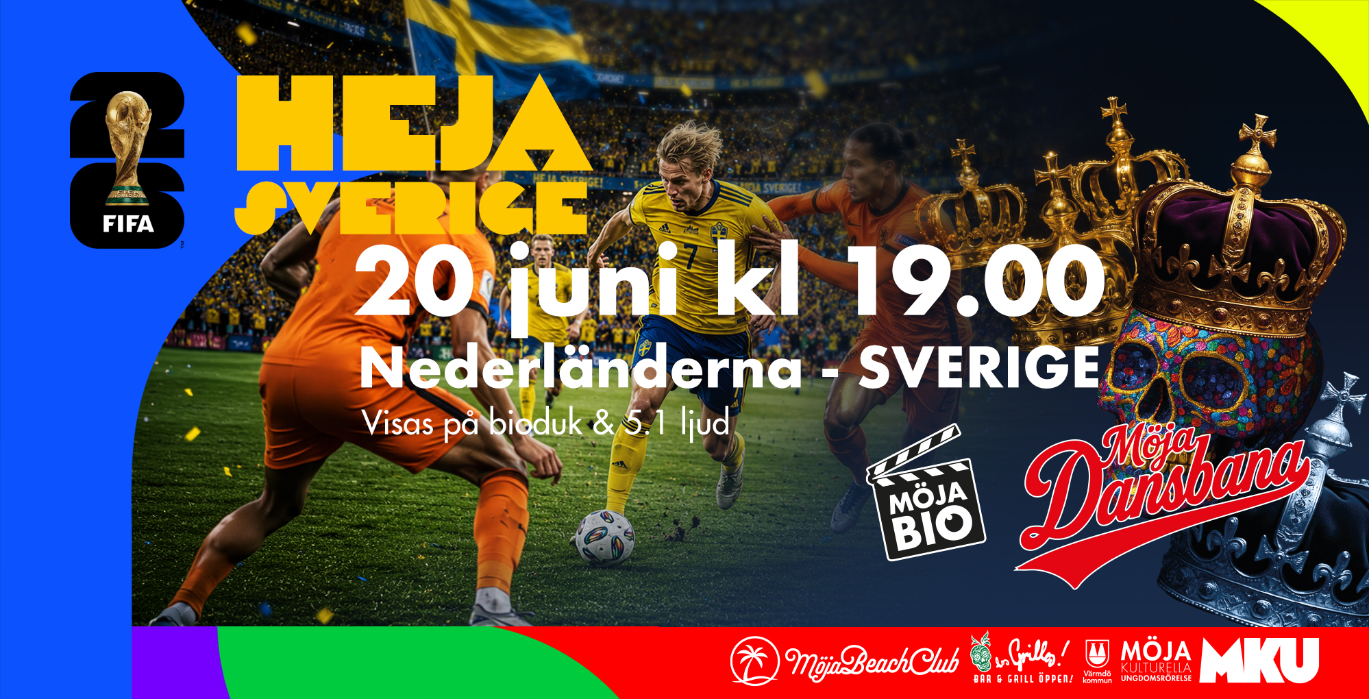 Fotbolls VM 20 juni på Möja 2026