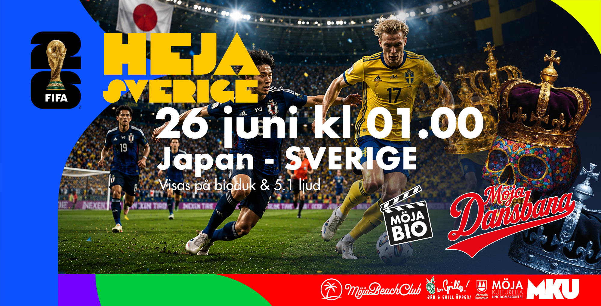 Fotbolls VM på Möja JAPAN-SVERIGE 2026