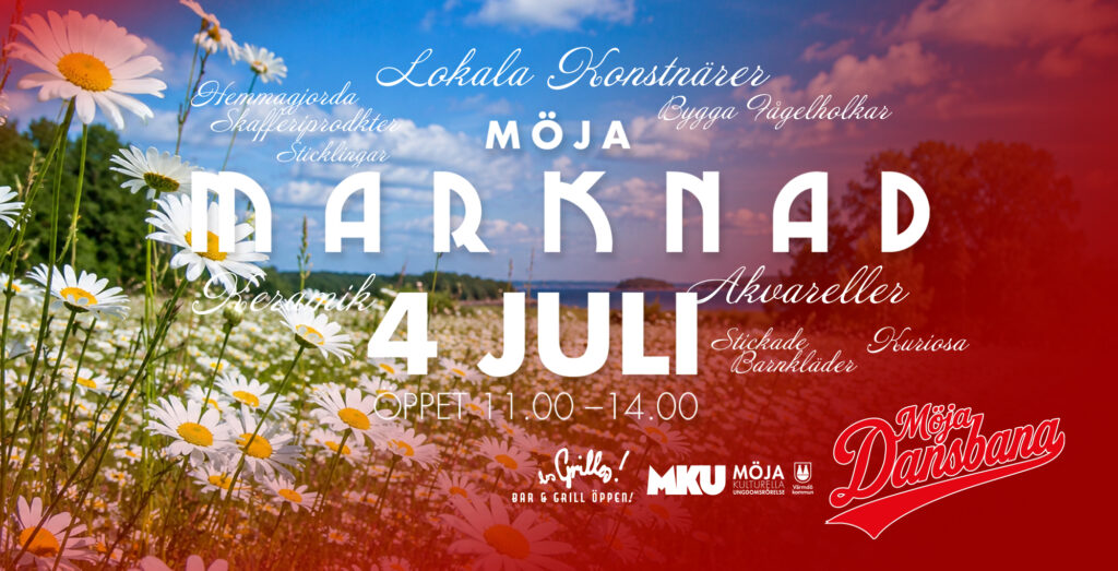 Möja Marknad 4 juli kl 11-14
